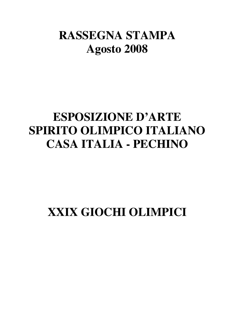 Rassegna stampa Sportinarte Pechino